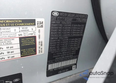 2019 Land Rover Discovery Hse z USA, uszkodzony, nr VIN SALRR2RV2KA080351